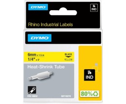 Original Tape DYMO 18052 Heat Shrink Tubing Black / Yellow 6mm x 1.5m