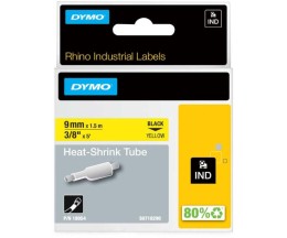 Original Tape DYMO 18054 Heat Shrink Tubing Black / Yellow 9mm x 1.5m