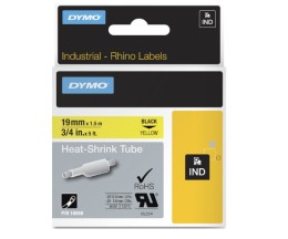 Original Tape DYMO 18058 Heat Shrink Tubing Black / Yellow 19mm x 1.5m