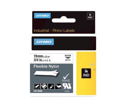 Original Tape DYMO 18759 Nylon Black / Whyte 19mm x 3.5m