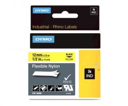 Original Tape DYMO 18490 Flexible Nylon Black / Yellow 12 mm x 3.5m 