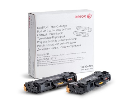 2 Original Toners, Xerox 106R04349 Black ~ 3.000 Pages