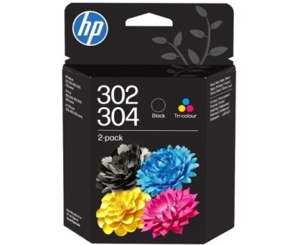2 Original Ink Cartridges, HP 302 / 304 Black + Color