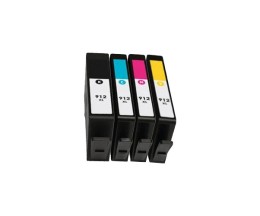 4 Compatible Ink Cartridges, HP 912XL Black 22ml + Colores 10ml