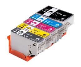 5 Compatible Ink Cartridges, Epson T02G1 -T02H4 / 202 XL Black 13.8ml + Color 8.5ml