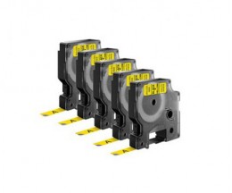 5 Compatible Tapes, DYMO 40918 Yellow 9mm x 7m