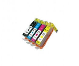 4 Compatible Ink Cartridges, HP 655 Black 22ml + Color 13ml