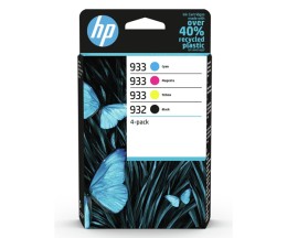4 Original Ink Cartridges, HP 932 / HP 933 Black 8.5ml + Color 4ml