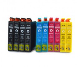 10 Compatible Ink Cartridges, Epson T1631-T1634 / 16XL Black 17ml + Color 11.6ml