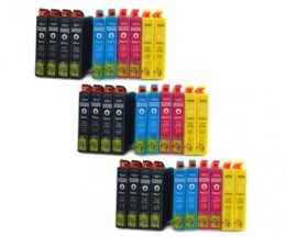 30 Compatible Ink Cartridges, Epson T1631-T1634 / 16 XL Black 17ml + Color 11.6ml