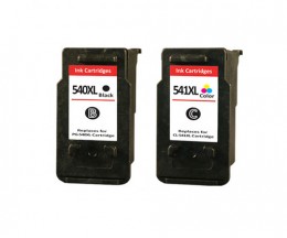 2 Compatible Ink Cartridges, Canon PG-540 XL / CL-541 XL Black 24ml + Color 21ml
