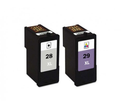 2 Compatible Ink Cartridges, Lexmark 28 XL Black 21ml + Lexmark 29 XL Color 15ml