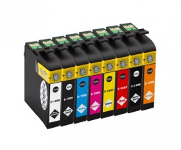 8 Compatible Ink Cartridges, Epson T1590-T1599 Black 17ml + Color 17ml