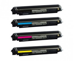 4 Compatible Toners, Hp 130A Black + Color ~ 1.300 / 1.000 Pages