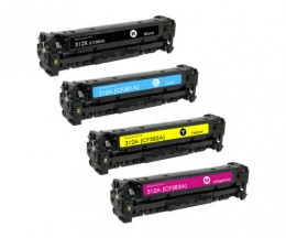 4 Compatible Toners, HP 312X Black + HP 312A Color ~ 4.400 / 2.800 Pages