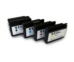 4 Compatible Ink Cartridges, HP 932XL / 933XL Black 40ml + Color 14ml
