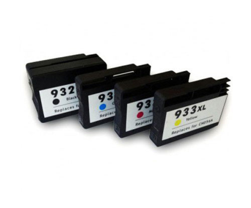 4 Compatible Ink Cartridges, HP 932XL / 933XL Black 40ml + Color 14ml