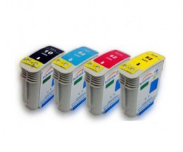 4 Compatible Ink Cartridges, HP 10 Black 69ml + HP 82 Color 69ml