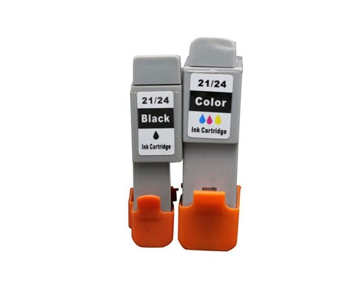 2 Compatible Ink Cartridges, Canon BCI-21 / BCI-24 Black 9.2ml + Color 12.6ml