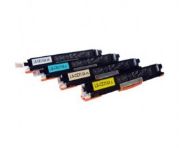 4 Compatible Toners, HP 126A Black + Color ~ 1.200 / 1.000 Pages