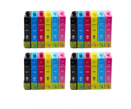 24 Compatible Ink Cartridges, Epson T0801-T0806 Black 13ml + Color 13ml