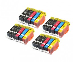 20 Compatible Ink Cartridges, Canon PGI-520 Black 19.4ml + CLI-521 Color 9ml
