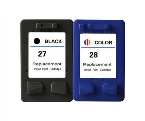 2 Compatible Ink Cartridges, HP 28 Color 18ml + HP 27 Black 22ml