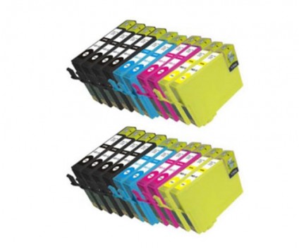 20 Compatible Ink Cartridges, Epson T1291-T1294 Black 15ml + Color 13ml