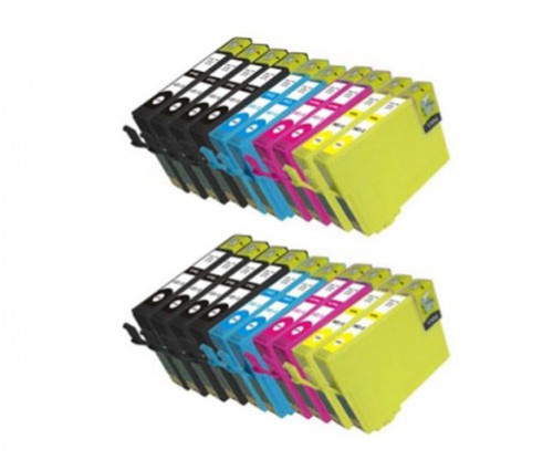 20 Compatible Ink Cartridges, Epson T1291-T1294 Black 15ml + Color 13ml