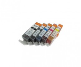 5 Compatible Ink Cartridges, Canon PGI-525 / CLI-526 Black 19.4ml + Color 9ml