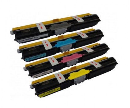 4 Compatible Toners, Konica Minolta A0V30XH Black + Color ~ 2.500 Pages