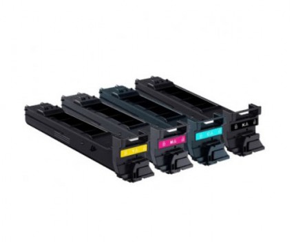 4 Compatible Toners, Konica Minolta A0DKX52 Black + Color ~ 8.000 Pages