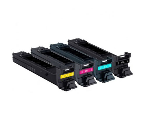 4 Compatible Toners, Konica Minolta A0DKX52 Black + Color ~ 8.000 Pages