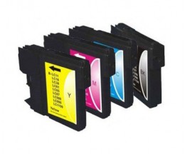 4 Compatible Ink Cartridges, Brother LC-980 XL / LC-1100 XL Black 28ml + Color 18ml