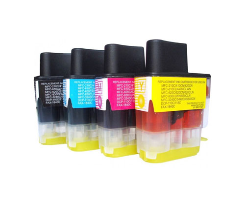 4 Compatible Ink Cartridges, Brother LC-900 Black 20ml + Color 12ml