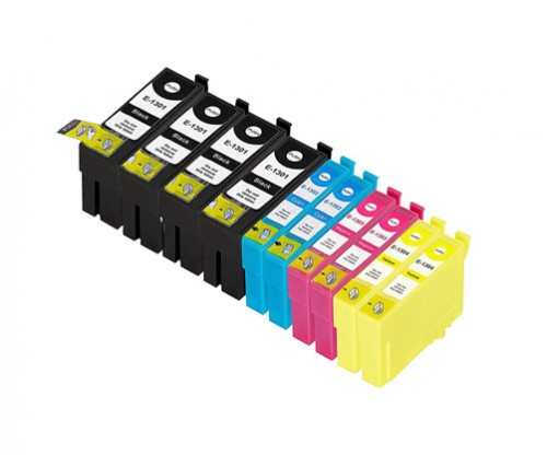 10 Compatible Ink Cartridges, Epson T1301-T1304 Black 33ml + Color 14ml