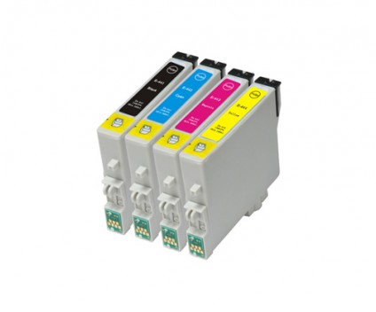 4 Compatible Ink Cartridges, Epson T0441-T0444 Black 17ml + Color 17ml