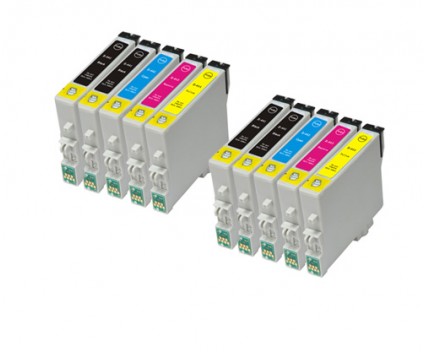 10 Compatible Ink Cartridges, Epson T0441-T0444 Black 17ml + Color 17ml
