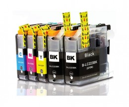 5 Compatible Ink Cartridges, Brother LC-221 / LC-223 Black 16.6ml + Color 9ml