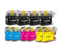 10 Compatible Ink Cartridges, Brother LC-221 / LC-223 Black 16.6ml + Color 9ml