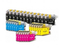30 Compatible Ink Cartridges, Brother LC-221 / LC-223 Black 16.6ml + Color 9ml