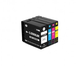 4 Compatible Ink Cartridges, Canon PGI-2500 XLBK Black 74.6ml + Color 20.4ml
