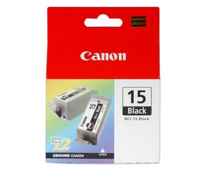 2 Original Ink Cartridges, Canon BCI-15 Black 5.3ml