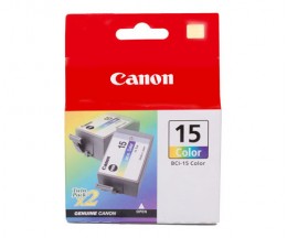 2 Original Ink Cartridges, Canon BCI-15 Color 7.5ml