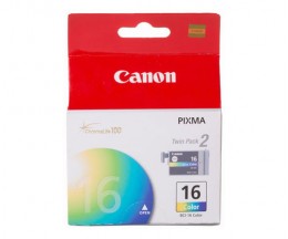 2 Original Ink Cartridges, Canon BCI-16 Color 2.5ml