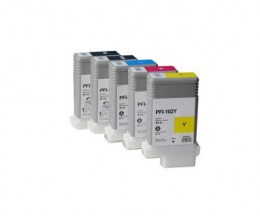 5 Compatible Ink Cartridges, Canon PFI-102 Black + Color 130ml