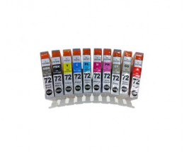 10 Compatible Ink Cartridges, Canon PGI-72 Black + Color 14ml