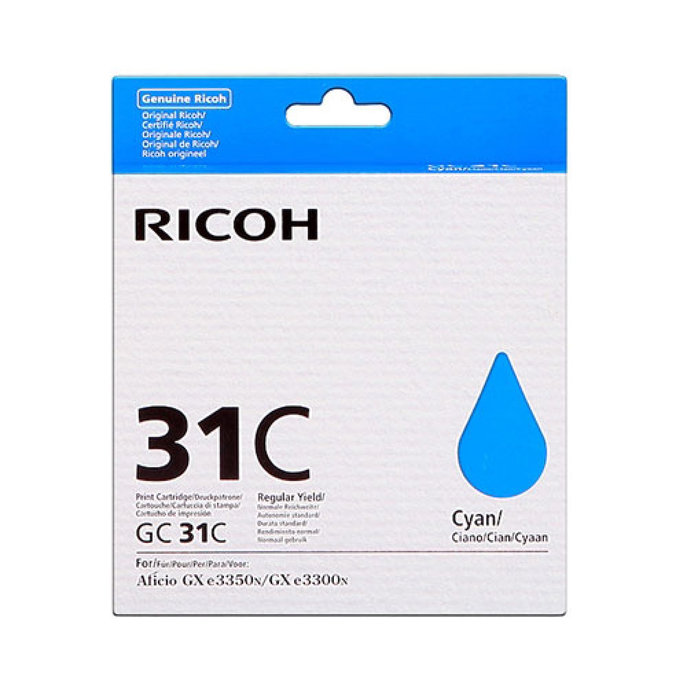 Original Ink Cartridge Ricoh GC-31 Cyan 28ml ~ 1.920 Pages