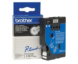 Original tape Brother TC-201 Black on white 12mm x 7.7m