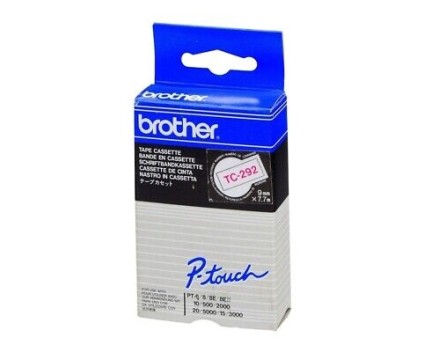 Original tape Brother TC-292 Red on white 9mm x 7.7m